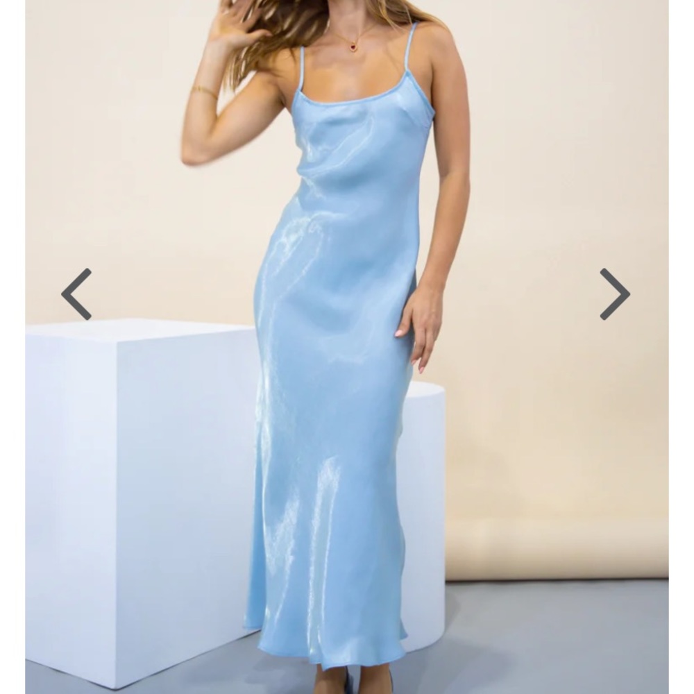 VRG GRL A 90's Muse Bias Cut Midi Dress YELLOW